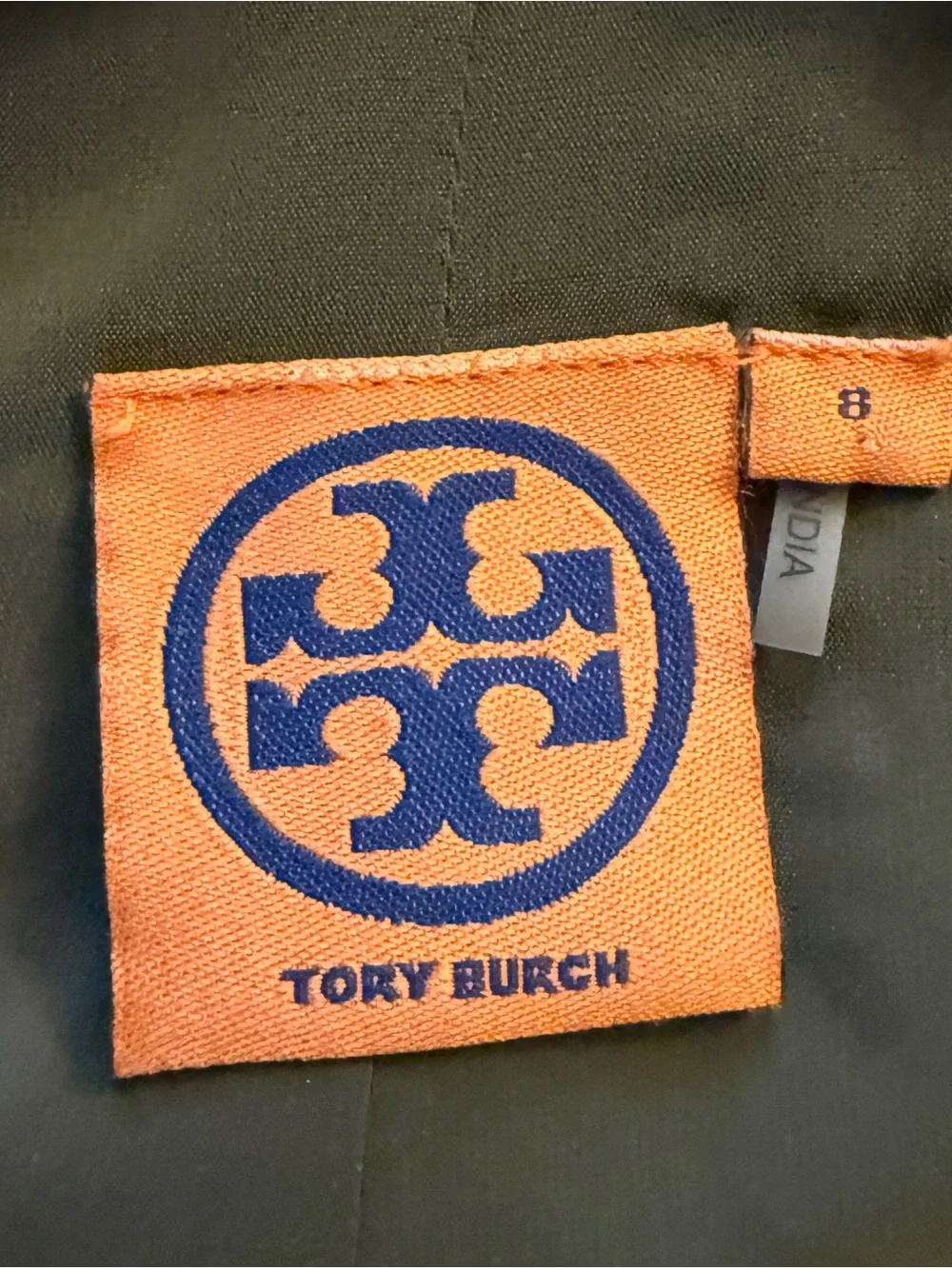 Tory Burch Olive Green Beaded Front Zip Military-Style Jacket
